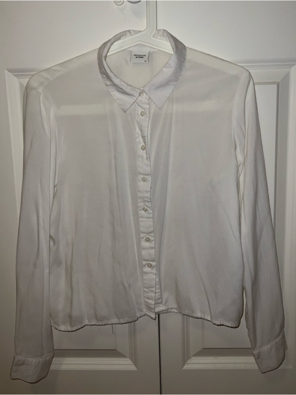 White Button-Up Shirt (Slightly Cropped)
